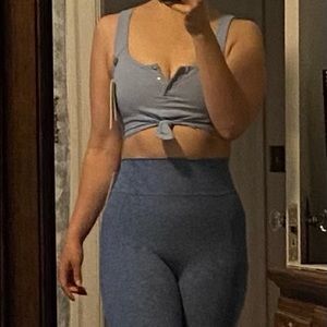 Bombshell Henley sports bra sky blue size M